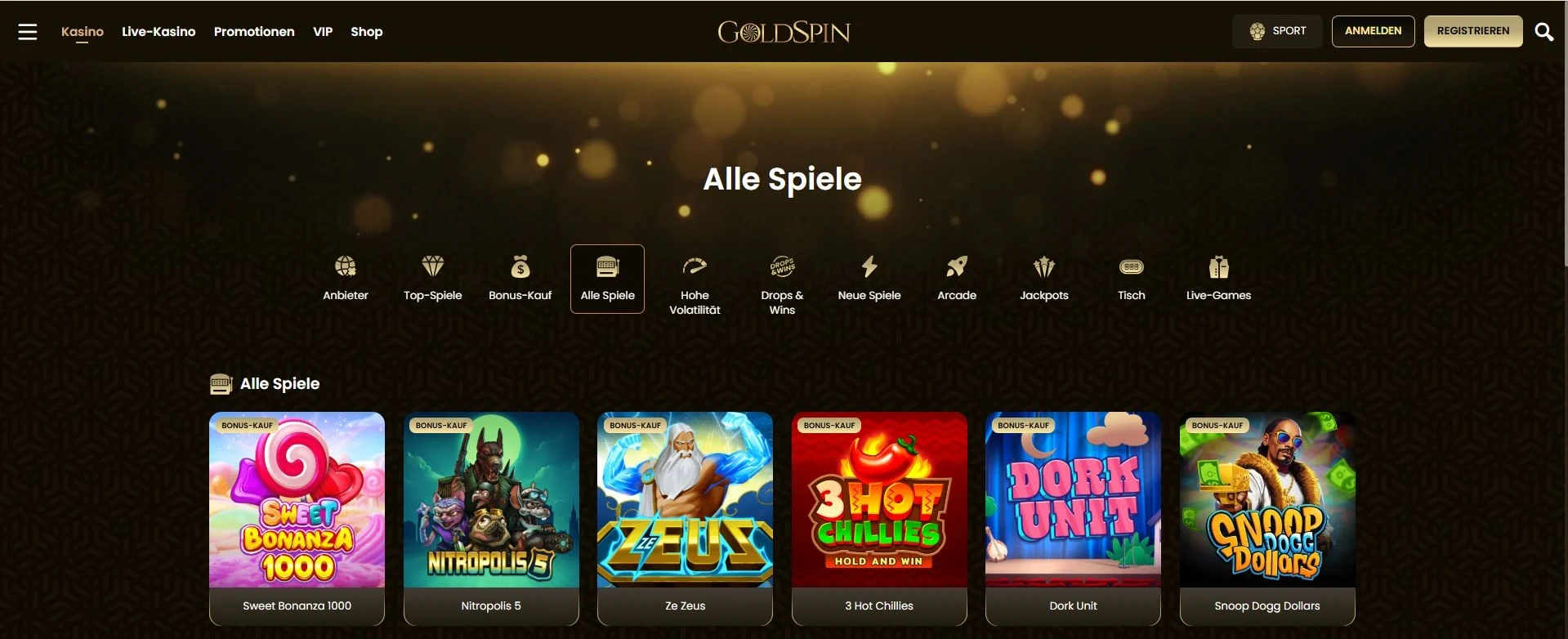 goldspin spiele